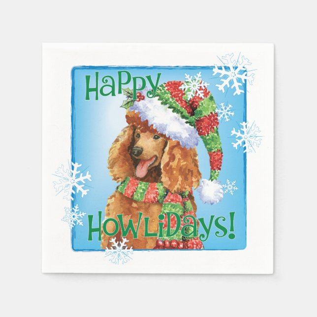 Christmas Standard Poodle Serviette (Vorderseite)