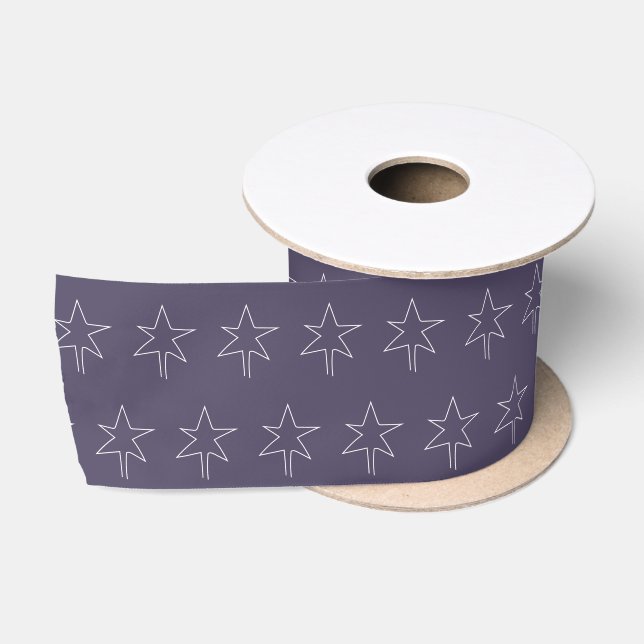 Christmas Star Indigo Blue Satinband (Spule)