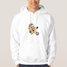 Christmas star playing soccer