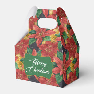 Christmas Star Poinsettia Gefallen-Box Geschenkschachtel