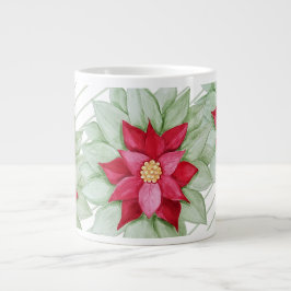Christmas Star Poinsettia Watercolor Jumbo-Tasse
