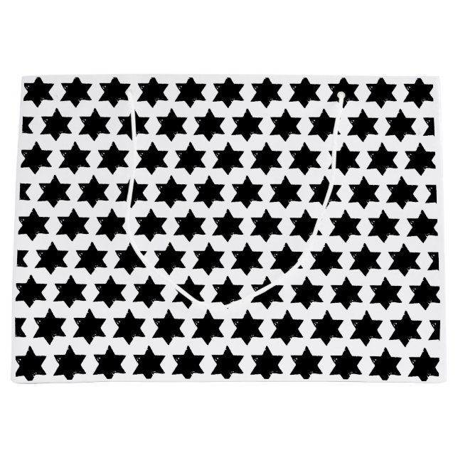 Christmas Star Potato Print Große Geschenktüte (Vorderseite)