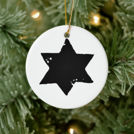 Christmas Star Potato Print Keramik Ornament