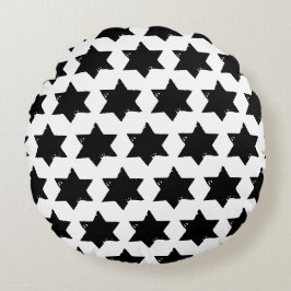 Christmas Star Potato Print Rundes Kissen