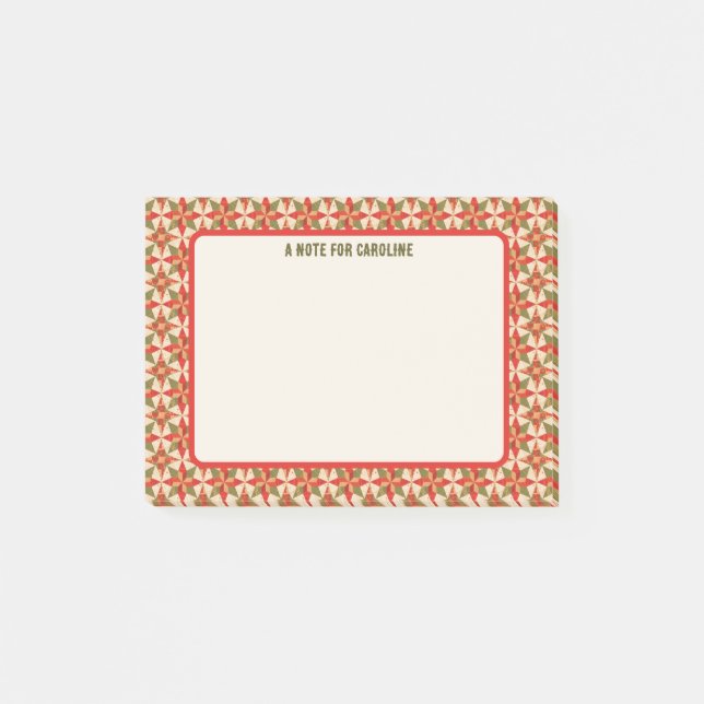 Christmas Star Quilt Post-it Klebezettel (Vorderseite)