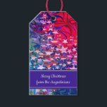 CHRISTMAS STARS | Abstrakter Winter | Lila KUNDE Geschenkanhänger<br><div class="desc">Fügen Sie Ihre Geschenke mit diesen CHRISTMAS STARS Geschenketiketten diese besondere Touch hinzu. Lebhaftes abstraktes Design aus Purpur,  Rot,  Blues und lila Stars. Die Begrüßung der Platzhalter ist individuell einstellbar,  sodass Sie mit Ihrem eigenen Gruß oder Text personalisieren können. Teil der CHRISTMAS STARS Kollektion.</div>