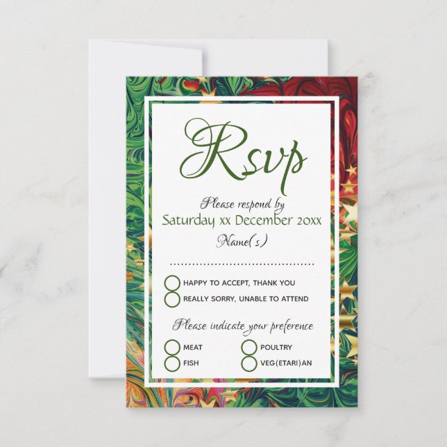CHRISTMAS STARS Personalisierte Feier RSVP Karte (Vorderseite)