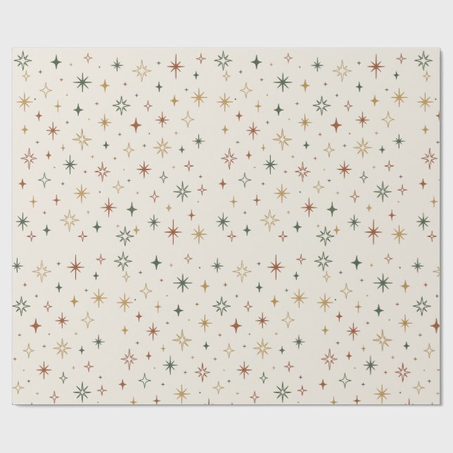 Christmas Stars & Sparkles Pattern			 Geschenkpapier (Flach)