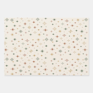 Christmas Stars & Sparkles Pattern Geschenkpapier Set