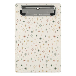 Christmas Stars & Sparkles Pattern Mini Klemmbrett