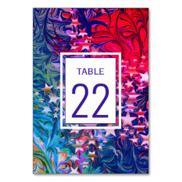 CHRISTMAS STARTET Abstrakter Winter Lila KUNSTSTOM Tischnummer