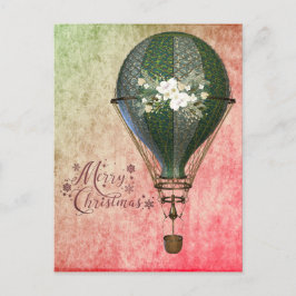 Christmas Steampunk Balloon Postkarte