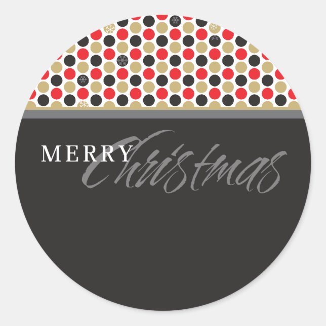 CHRISTMAS STICKER: Minispot-Schneeflocke 5 Runder Aufkleber (Vorderseite)