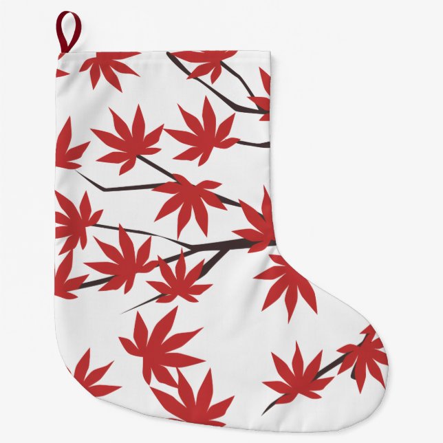 Christmas Stocking, Red Leaves  Großer Weihnachtsstrumpf (Vorderseite)