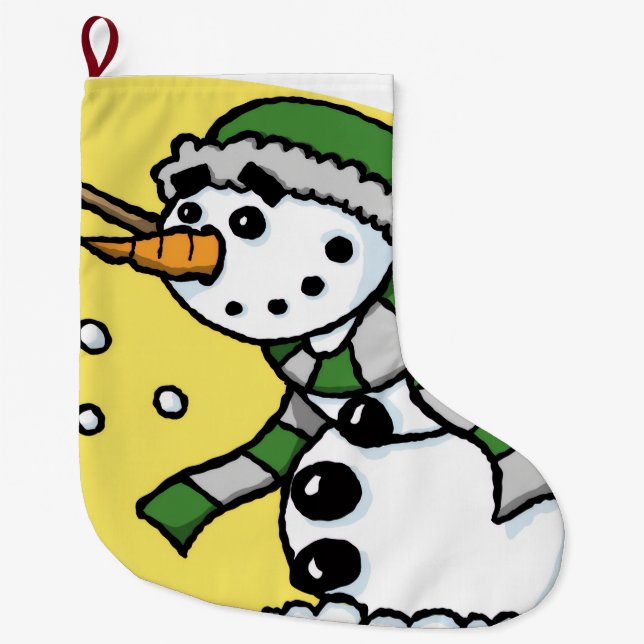 Christmas Stocking, Snowman Großer Weihnachtsstrumpf (Vorderseite)