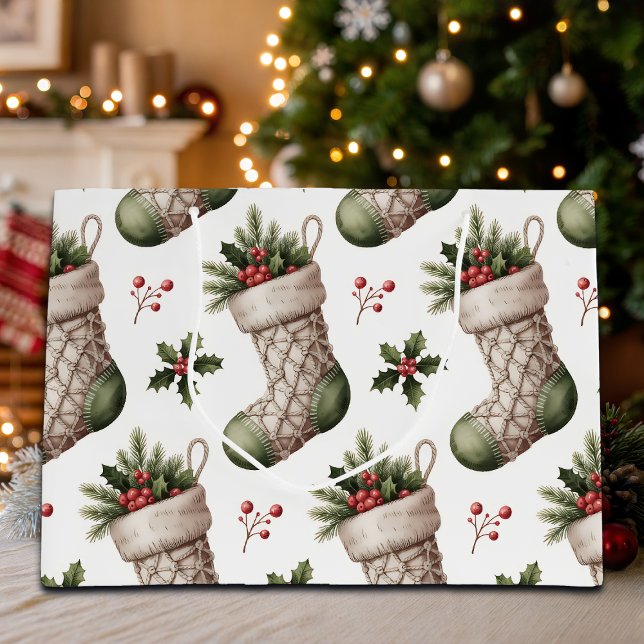 Christmas Stockings Winter Berries Große Geschenktüte (Von Creator hochgeladen)
