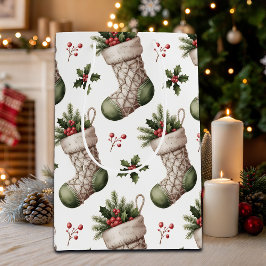 Christmas Stockings Winter Berries Mittlere Geschenktüte