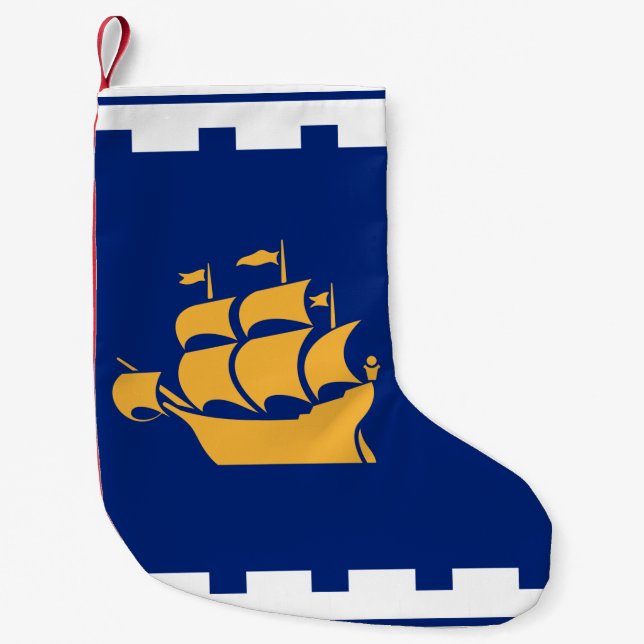 Christmas Stockings with Flag of Quebec City Kleiner Weihnachtsstrumpf (Vorderseite)