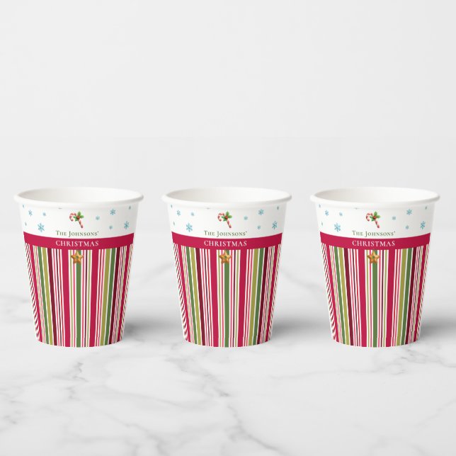 Christmas Striped– Holiday Cooking & Baking Gift Pappbecher (Multi)