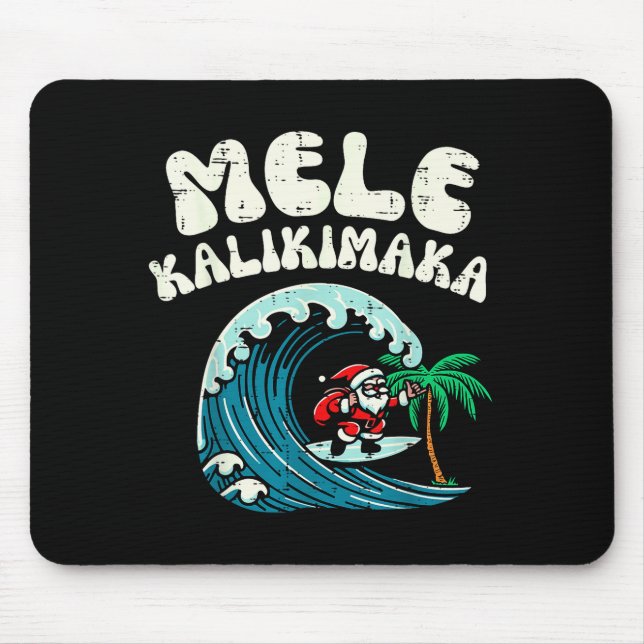 Christmas Surfing Santa Mele Kalikimaka Xmas Men B Mousepad (Vorne)