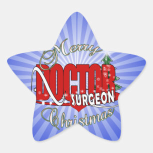 CHRISTMAS SURGEON DOCTOR  Stern-Aufkleber