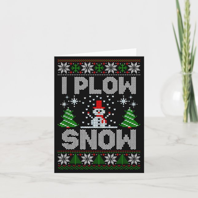 Christmas Sweater I Plow Snow Matching Couples Paj Karte (Vorderseite)