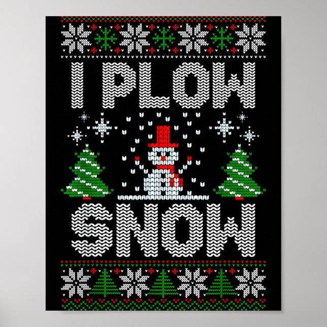 Christmas Sweater I Plow Snow Matching Couples Paj Poster (Vorne)