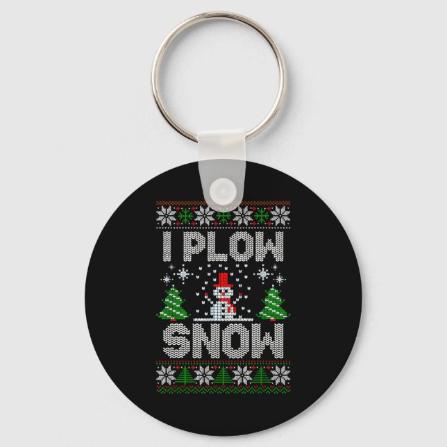 Christmas Sweater I Plow Snow Matching Couples Paj Schlüsselanhänger (Vorderseite)
