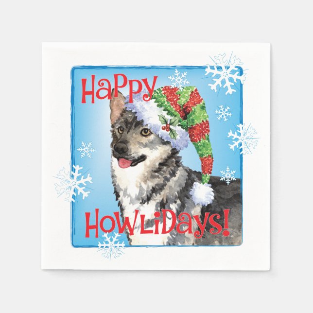 Christmas Swedish Vallhund Serviette (Vorderseite)