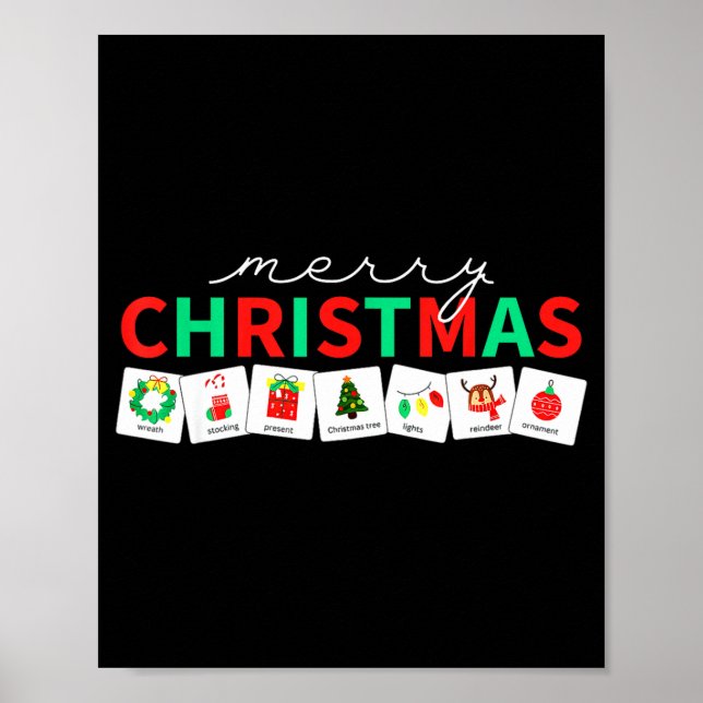 Christmas Symbols Special Education Teacher Speech Poster (Vorne)