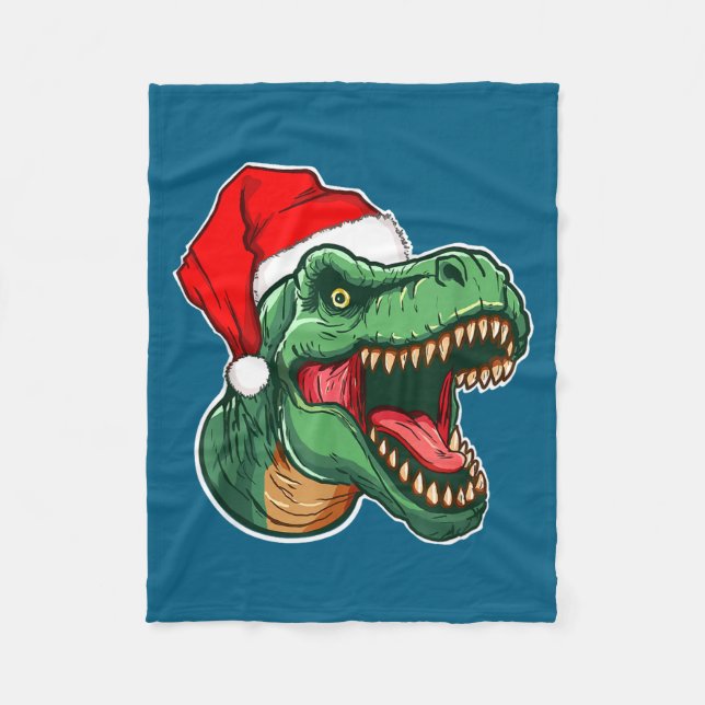 Christmas T-rex  Fleecedecke (Vorderseite)