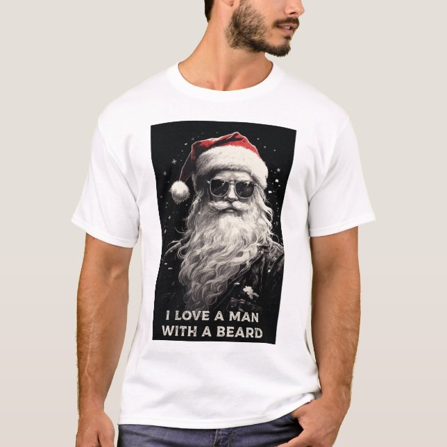 CHRISTMAS T - SHIRT: "ICH LIEBE EINEN MANN MIT EIN T-Shirt (Vorderseite)