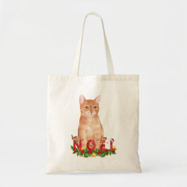 Christmas Tabby Cat Watercolor Tragetasche