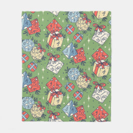 CHRISTMAS TABLETOP GAMING DICE PATTERN FLEECEDECKE