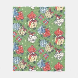 CHRISTMAS TABLETOP GAMING DICE PATTERN FLEECEDECKE