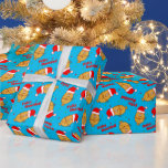 Christmas Tamales Pattern Geschenkpapier<br><div class="desc">Geschenkverpackung und Party für Weihnachtsliebhaber! Dieses skurrile Muster hat Sinaloa, Mexiko Stil Tamales mit Weihnachtsmannmützen und ein Feliz Navidad Gruß. Ändern Sie die Farbe des blauen Hintergrunds in eine beliebige Farbe. Klicken Sie einfach auf die Schaltfläche CUSTOMIZE, um alle Optionen anzuzeigen.</div>