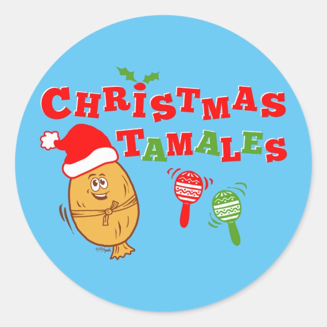 Christmas Tamales Runder Aufkleber (Vorderseite)
