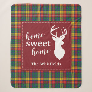 Christmas Tartan Clan Buchanan Kariert Zuhause Swe Sherpadecke