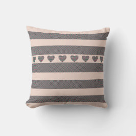 Christmas Tartan Hearts Pink Kissen