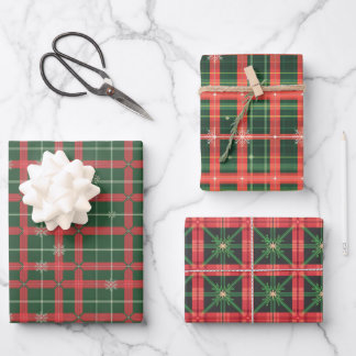 Christmas Tartan Pattern Geschenkpapier Set