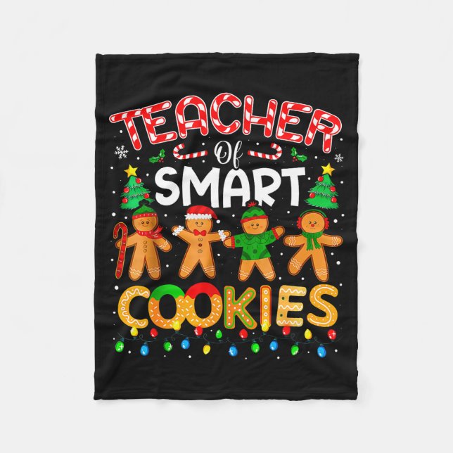 Christmas Teacher Of Smart Cookies Funny Cute Ging Fleecedecke (Vorderseite)