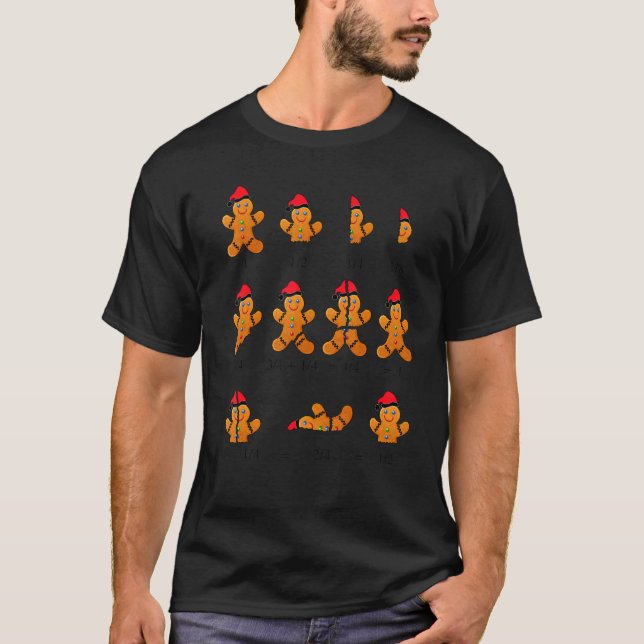 Christmas Teacher Santa Gingerbread Math Teacher M T-Shirt (Vorderseite)