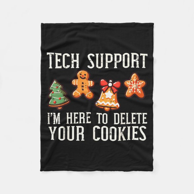 Christmas Tech Suprt Here To Delete Cookies Xmas M Fleecedecke (Vorderseite)