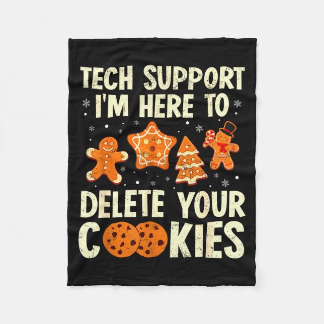 Christmas Tech Suprt Here To Delete Cookies Xmas M Fleecedecke (Vorderseite)