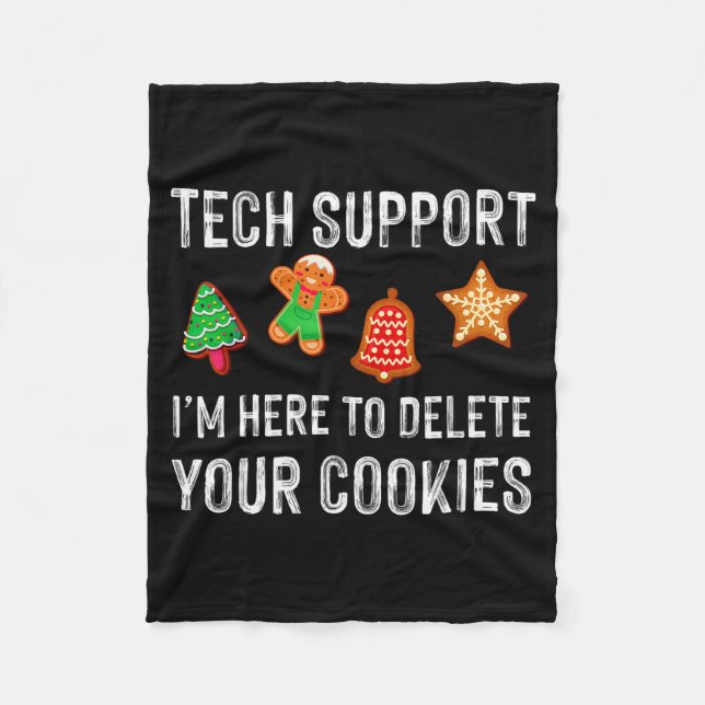 Christmas Tech Suprt Here To Delete Cookies Xmas M Fleecedecke (Vorderseite)