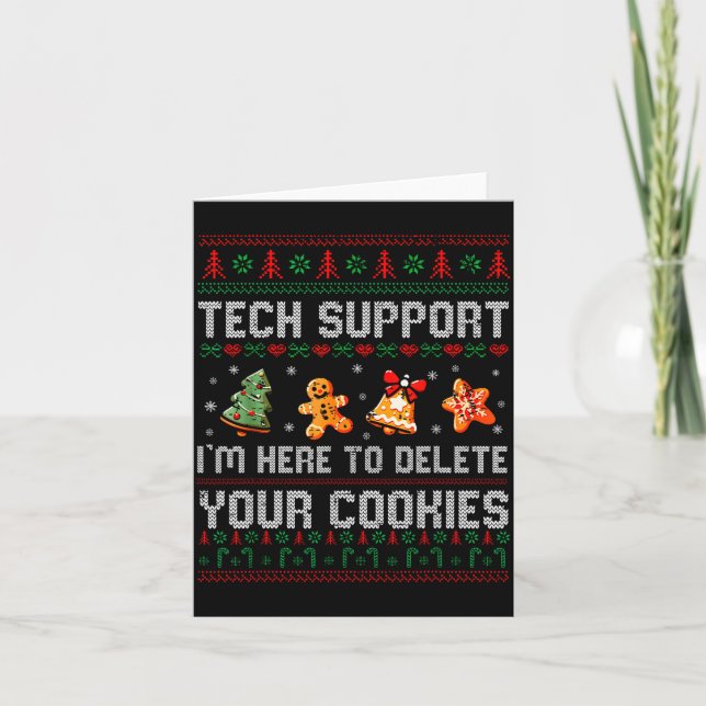 Christmas Tech Suprt Here To Delete Cookies Xmas M Karte (Vorderseite)