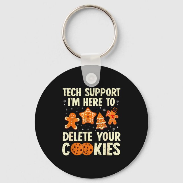 Christmas Tech Suprt Here To Delete Cookies Xmas M Schlüsselanhänger (Vorderseite)