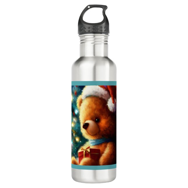 Christmas Teddy Bear 3 Edelstahlflasche (Vorderseite)