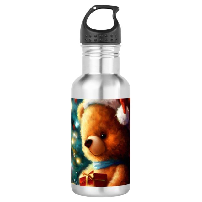 Christmas Teddy Bear 3 Edelstahlflasche (Vorderseite)