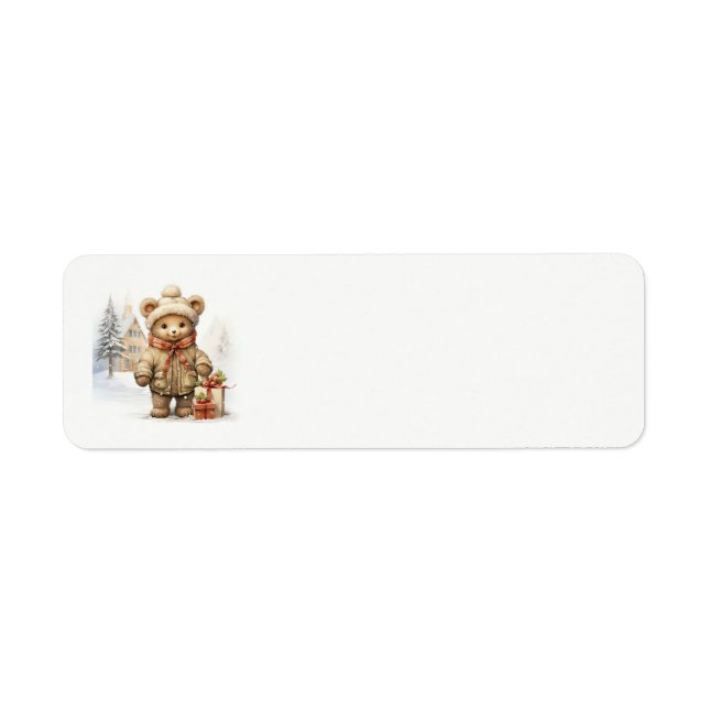 Christmas Teddy Bear Address Labels (Vorne)